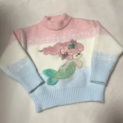 【新品未使用品】人魚刺繍 ハイネック トレーナー 4Y （98-104㎝）