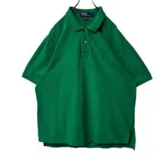 【POLO BY RALPHLAUREN】90s ポロシャツ グリーン XL