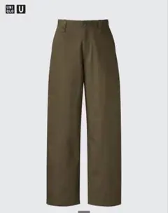 UNIQLO ワイドフィットチノパンツ MEN 82ダークブラウン