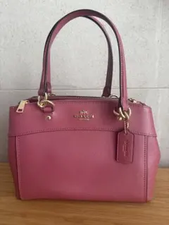 コーチ ショルダーバッグ ハンドバッグ ダブルジッパー 2way ピンク系