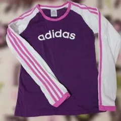 adidas 長袖Tシャツ 紫 白 ピンク