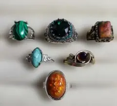 9〜14号 ヴィンテージデザインリング 6点まとめ売り