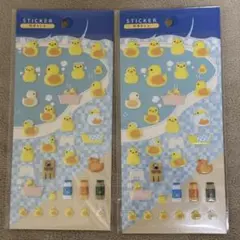 ぷくぷく　ぷっくり　銭湯あひる　ステッカー　シール　２枚セット