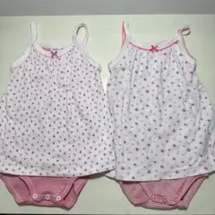 プチバトー キャミソール ワンピース 2枚 肌着つき12m