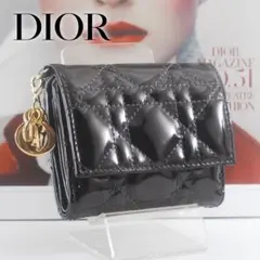 DIOR＊レディ ディオール＊エナメル＊ロータスウォレット＊カナージュ＊財布