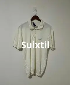 Suixtil ワンポイント ロゴ刺繍 半袖 ポロシャツ ホワイト メンズ XL