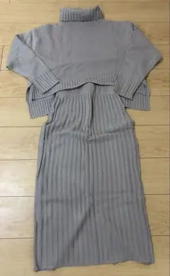 タートルネックニット セットアップ スカート