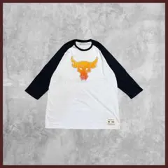 US古着 UNDER ARMOUR 両面プリント ラグランT ホワイト×ブラック