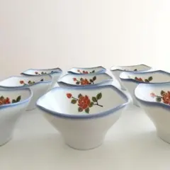 有田焼 小鉢 9個セット 薔薇の絵のサムネイル
