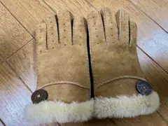 UGG アグ ベージュ スエード 手袋 ファー付き Mサイズ