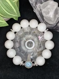 ♡ホワイトアラシャン♡ラリマーブレスレット♡