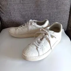 sale!＊COACH＊シグネチャーレザースニーカー・アイボリー・8/25cm＊のサムネイル