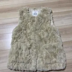 ZARA ベージュ フェイクファーベスト 8/10