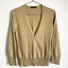 INED⭐️ (9) ニットカーディガン 長袖 ウール混 Vネック 秋冬