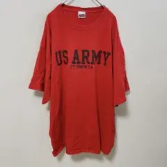 ソフィー 【3L】 プリントミリタリーTシャツゆるダボクルーネック赤綿ビッグ