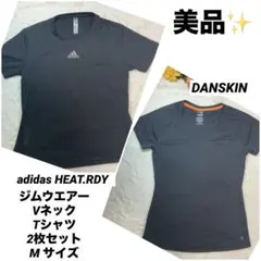 超美品★adidas DANSKIN VネックTシャツ 2枚セット M