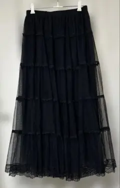 チュールロングスカート