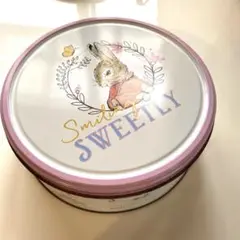 ピーターラビット クッキー　空き缶 ピンク Jacobsens