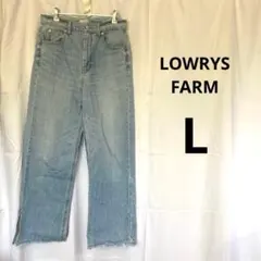 ローリーズファーム カットオフ デニムパンツ L ブルー サイドスリットのサムネイル