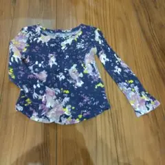 【新品】OLD NAVY ネイビー系花柄長袖Tシャツ　サイズ90