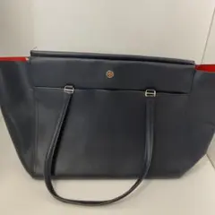 A4 トリーバーチ レザー トートバッグ ロビンソン 肩掛け ネイビー