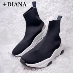 【極美品✨】+diana プラスダイアナ　黒　スニーカーブーツ　厚底ブーツ