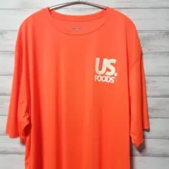 ポリエステル生地　US.FOODS 2XL　オレンジ USA古着