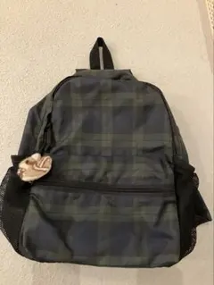 チェック柄リュック ダークグリーン