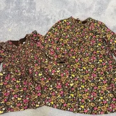 baby GAP 花柄長袖ワンピース 3歳差姉妹に