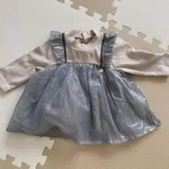 プティマイン　フリル付き星柄ドレス 80cm