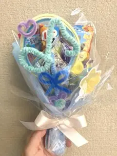 モールステッキ入り お菓子ブーケ 発表会 結婚式 贈り物 お誕生日 ハンドメイド