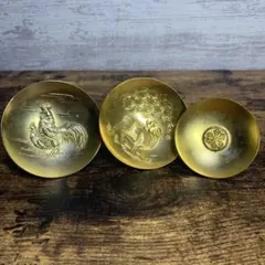 E-壁 【24KGP】金杯 盃 十二支 縁起物 レリーフ 立体彫刻 昭和レトロ