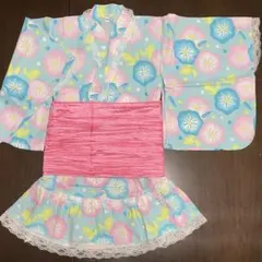 女児浴衣ドレス120cm セパレートタイプ 朝顔柄