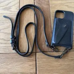 ボナベンチュラ　iPhone13mini ストラップつきケース黒