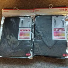 UNIQLO HEATTECH VネックT半袖 M 2枚セット　ダークグレー