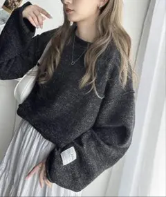 ダークグレー 長袖ニット 新品タグ付き