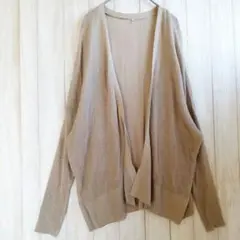レディース フリーサイズ ベージュ オープンフロント カーディガン