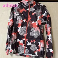 adidasアディダス　総柄　ウィンドブレーカー　パーカー メッシュ裏地