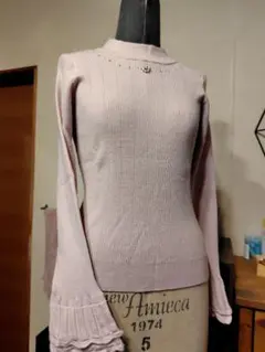 マジェスティックレゴンハイネックリブニットカットソーピンク