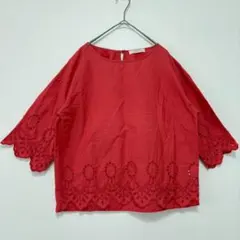 chocol raffine robe ブラウス　コットン　刺繍　六分丈前後