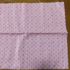 さくらんぼプリント綿生地 ピンク 約50cm x 65cm