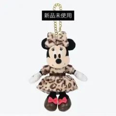ミニーマウス ぬいぐるみチャーム　ヒョウ柄