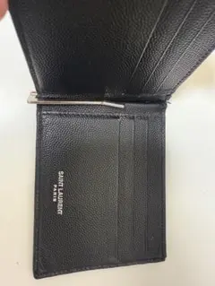 SAINT LAURENT ブラック レザー マネークリップ