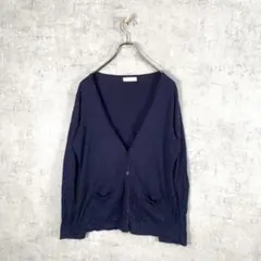 My puccale カーディガン ボレロ 長袖 春夏 XL ネイビー