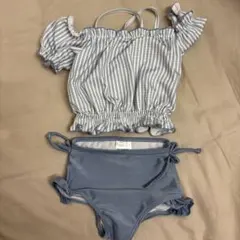 セパレート水着・ビキニ 水色ストライプ