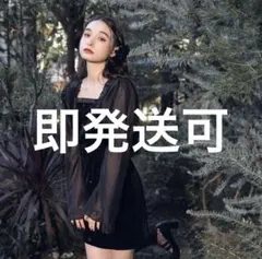 bubbles 量産型 清楚系 姫袖ミニワンピースベロアワンピース