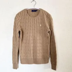 ポロ・ラルフローレン ケーブル編み 長袖ニット ベージュ系 日本サイズL相当