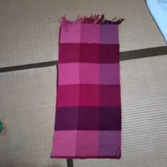 Aquascutum 赤系チェック マフラー