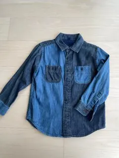 【新品未使用】 ユニクロ 襟付きシャツ 長袖シャツ サイズ110　デニム生地
