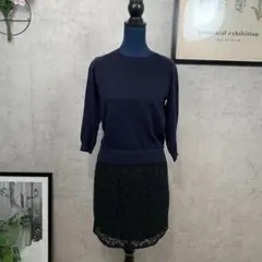 美品 ユナイテッドアローズ ひざ丈ニットワンピース 匿名配送